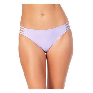 CALIFORNIA WAVES Women's Purple Stretch Strappy Hipster Swimsuit Bottom XL
